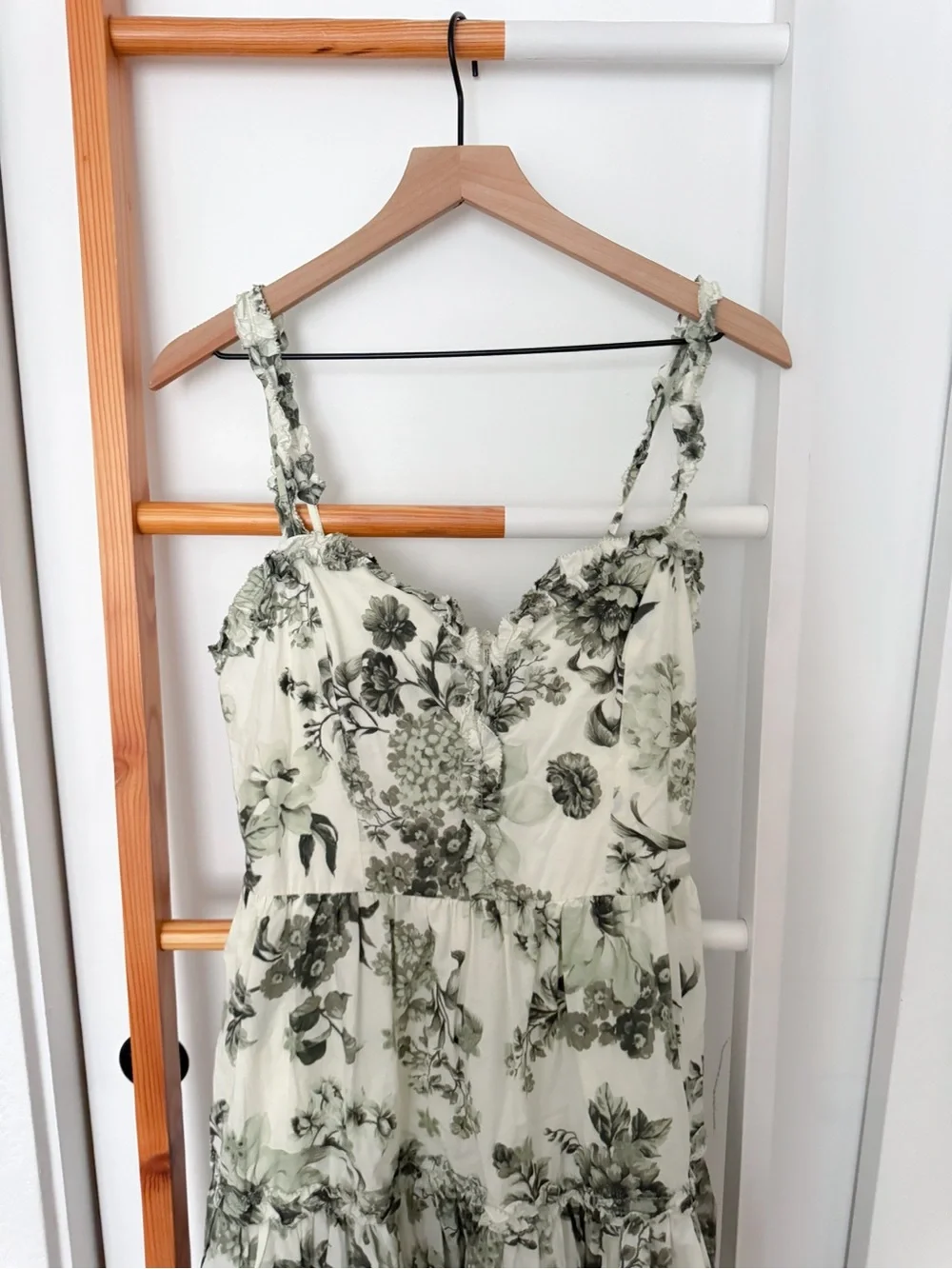 Anthropologie Sleeveless Sweetheart A-Line Midi Dress Eyelet Green - Picture 6 of 15